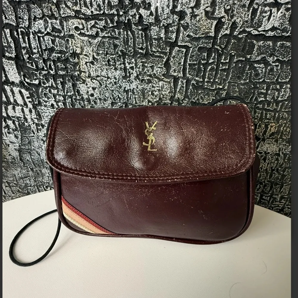 Yves Saint Laurent Vintage 1960 Safari Collection Deep Red Leather Crossbody Bag - Picture 13 of 16